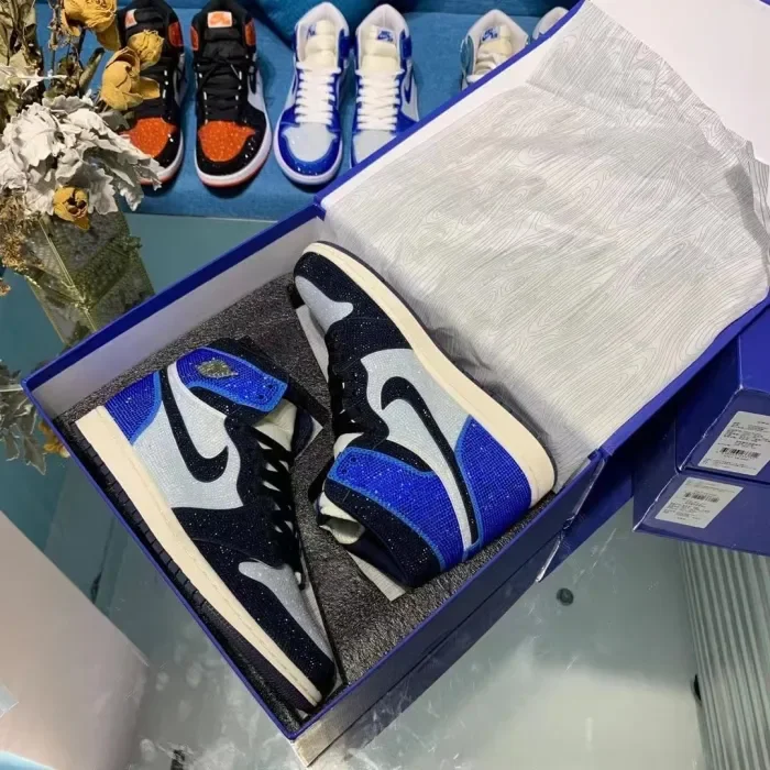 Air Jordan 1 Diamond DIY Blue Black