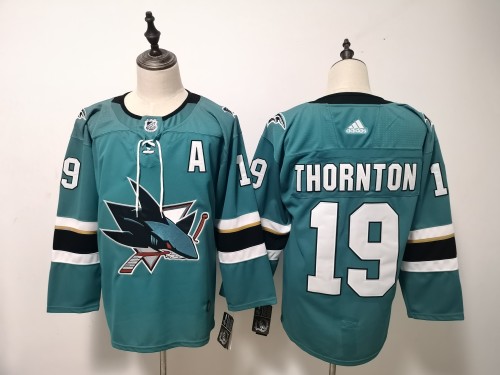 San Jose Sharks Alternate Player Jersey Green NO.19 THORNTON