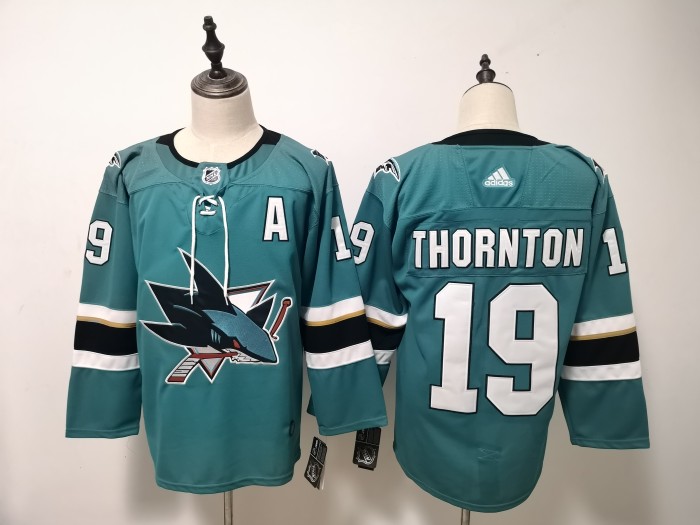 San Jose Sharks Alternate Player Jersey Green NO.19 THORNTON