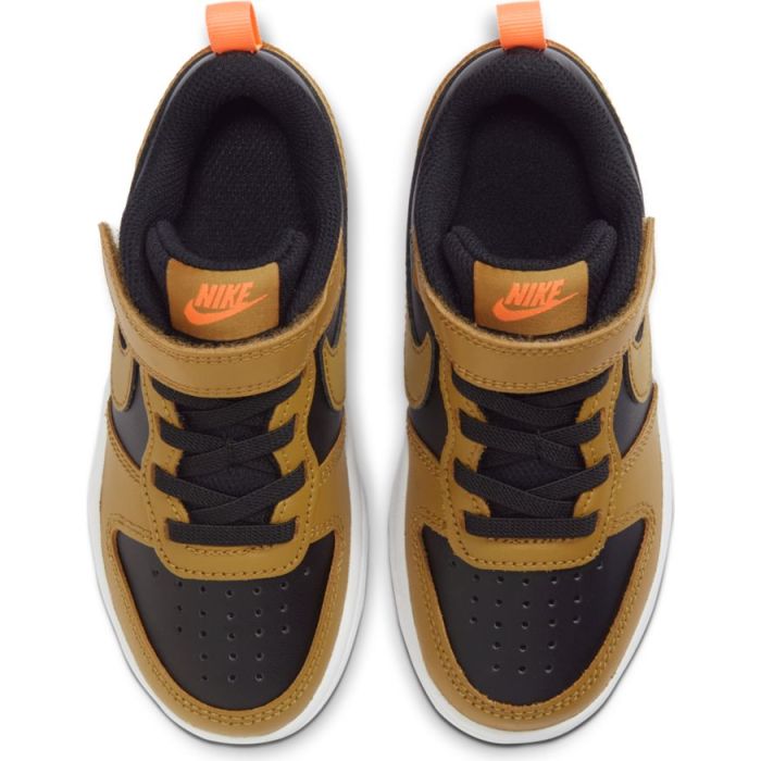 Air Force Low-top Court Borough Children Leather Sneakers Velcro Brown Black