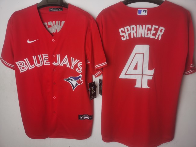 Toronto Blue Jays Jersey Red Fan Version NO.4 SPRINGER