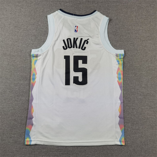 Denver Nuggets Kid Jersey White City Edition 24/25 NO.15 JOKIC