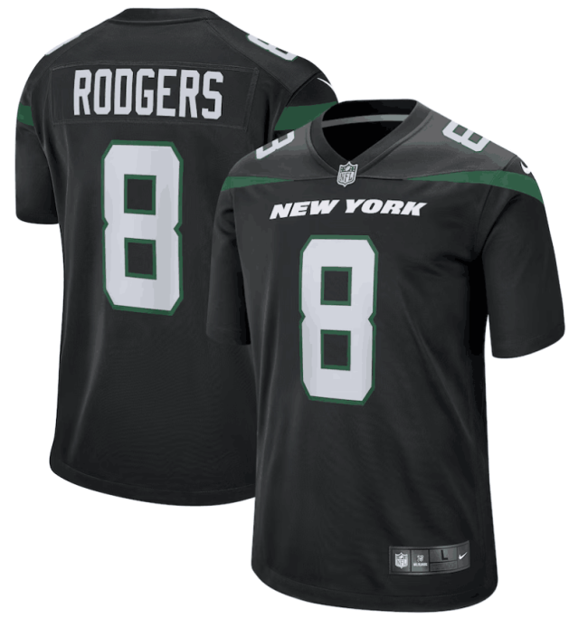 New York Jets Jersey Black NO.8 RODGERS