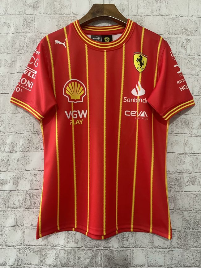 Ferrari Team X SAINZ Soccer Jersey Burnt Red NO Number