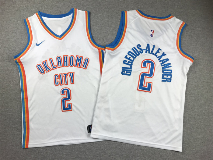 Oklahoma City Kids Jersey White Association Edition 22/23 NO.2 GILGEOUS-ALEXANDER