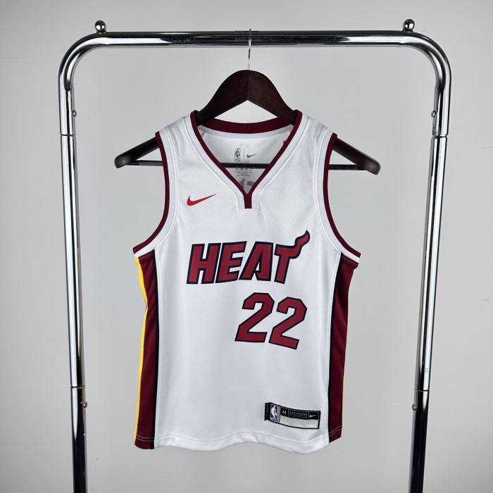 Miami Heat Kids Jersey White  22/23  NO.22 Butler