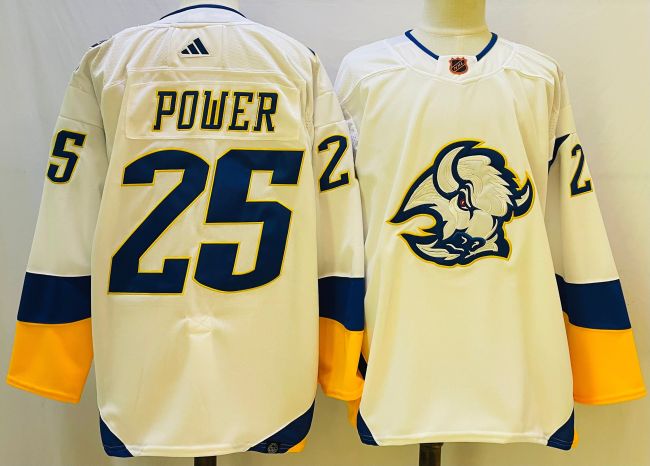 Buffalo Sabres Jersey Reverse Retro White NO.25 POWER