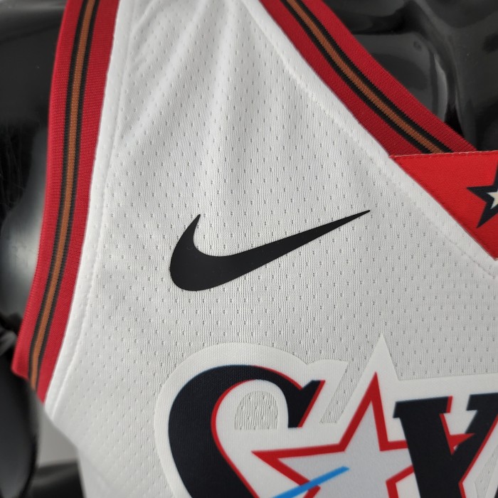 Allen Iverson Philadelphia 76ers Swingman Big Meteor White Retro Jersey