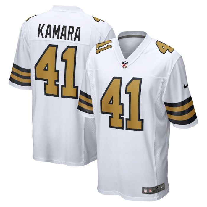 New Orleans Saints Jersey white gold lettering NO.41 KAMARA