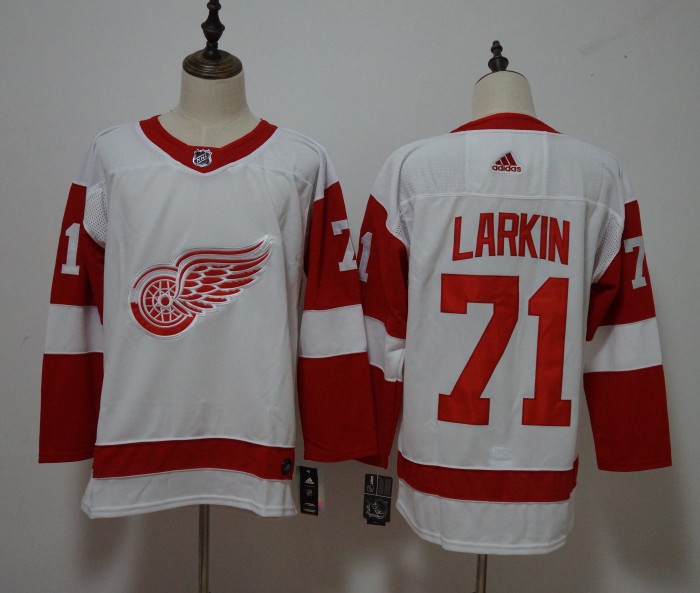 Detroit Red Wings Road Jersey White 2024 NO.71 LARKIN