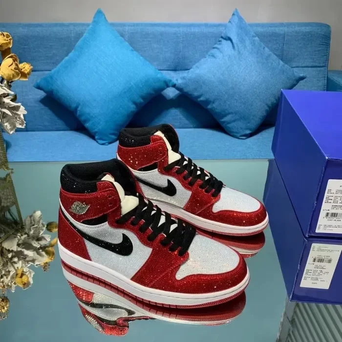 Air Jordan 1 Diamond DIY Red White