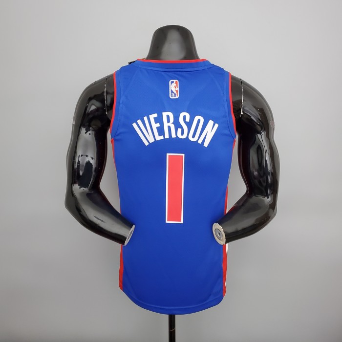 Allen Iverson Detroit Pistons 75th Anniversary Swingman Jersey Blue
