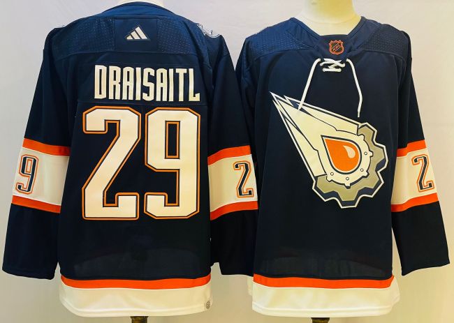 Edmonton Oilers Jersey Retro Blue White Orange 22/23 NO.29 DRAISAITL