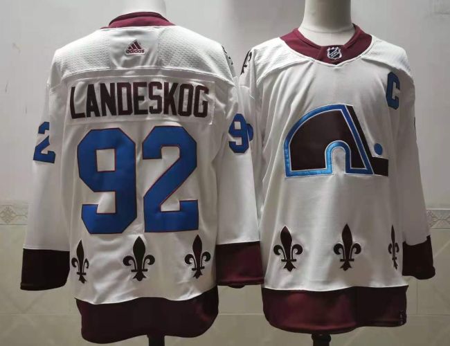 Colorado Avalanche Jersey Reverse Retro White 20/21 NO.92 LANDESKOG