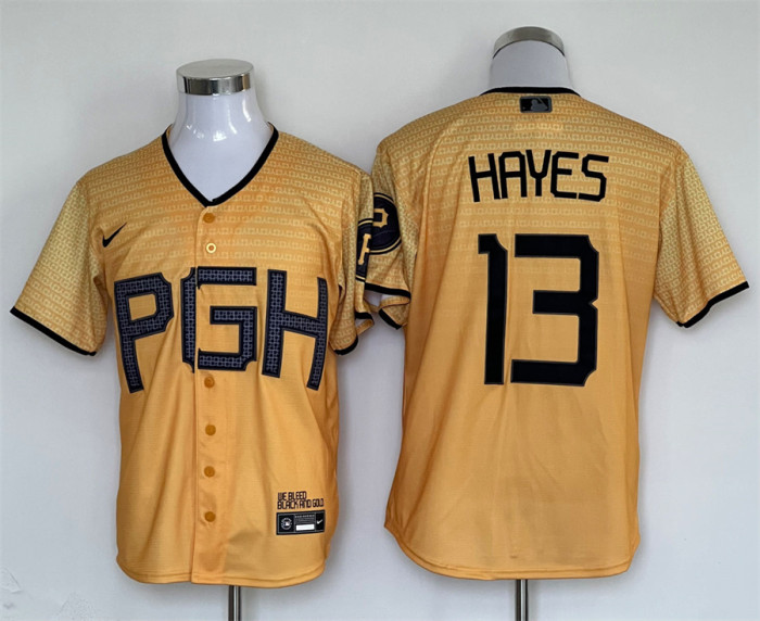 Pittsburgh Pirates Jersey Yellow City Version NO.13 HAYES