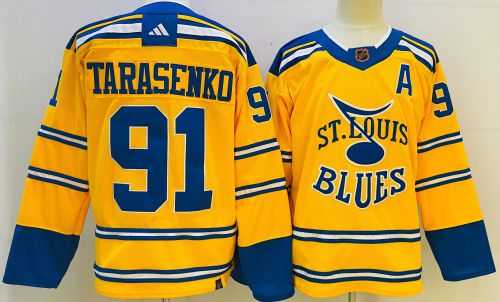 St Louis Blues Reverse Retro 2.0 Jersey Yellow NO.91 TARASENKO