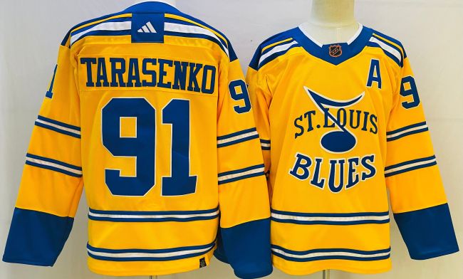 St Louis Blues Reverse Retro 2.0 Jersey Yellow NO.91 TARASENKO