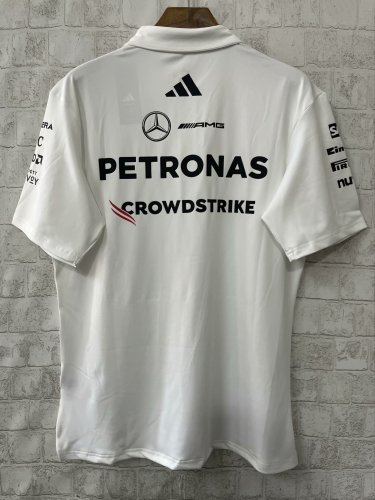 2025 Mercedes AMG Petronas Polo Shirt White NO Number