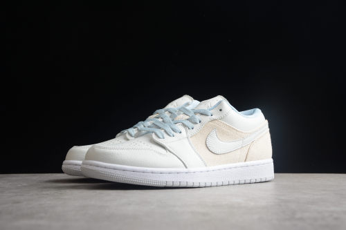 Air JORDAN 1 LOW SE Sail Canvas Cream Blue DQ4151 500