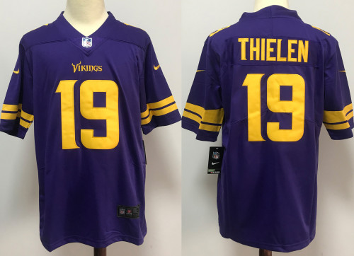 Minnesota Vikings Alternate Jersey Purple yellow letters NO.19 THIELEN