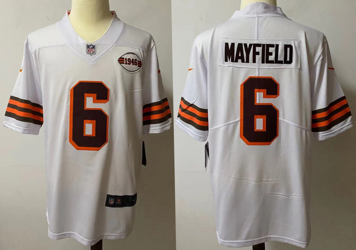 Cleveland Browns Jersey Vintage White NO.6 MAYFIELD