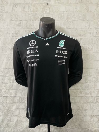 2025 Mercedes AMG Petronas Driver Shirt Long Sleeve Black NO Number
