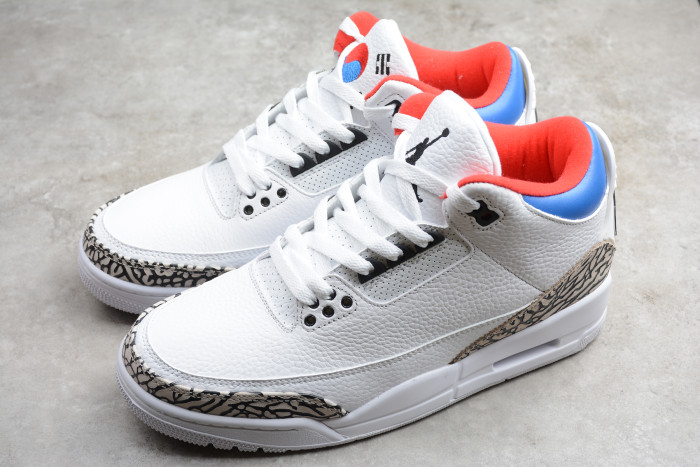 Air Jordan 3 White Blue Red AQ3835-325