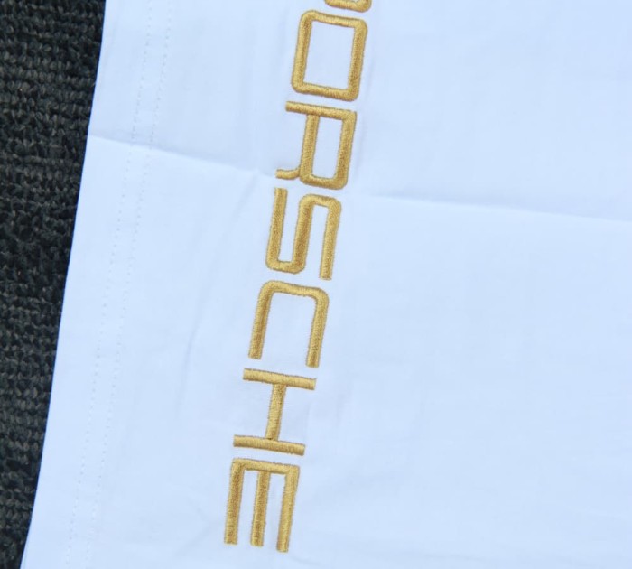 Porsche Crest Polo Shirt White NO Number