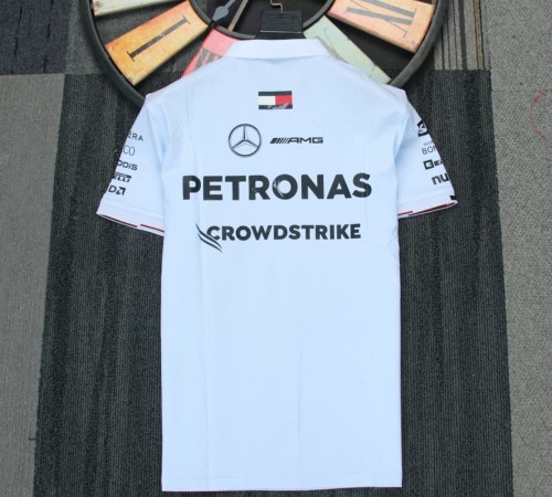 2024 Mercedes AMG Petronas Polo Shirt White NO Number