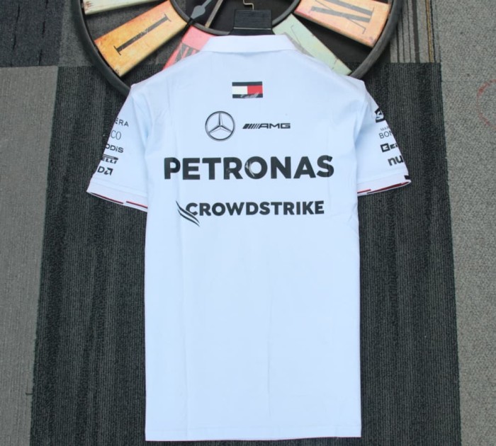 2024 Mercedes AMG Petronas Polo Shirt White NO Number