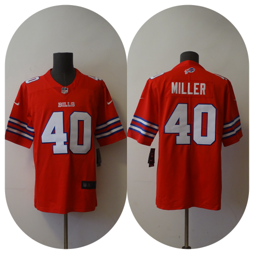 Buffalo Bills Game Player Jersey Red NO.40 MILLER