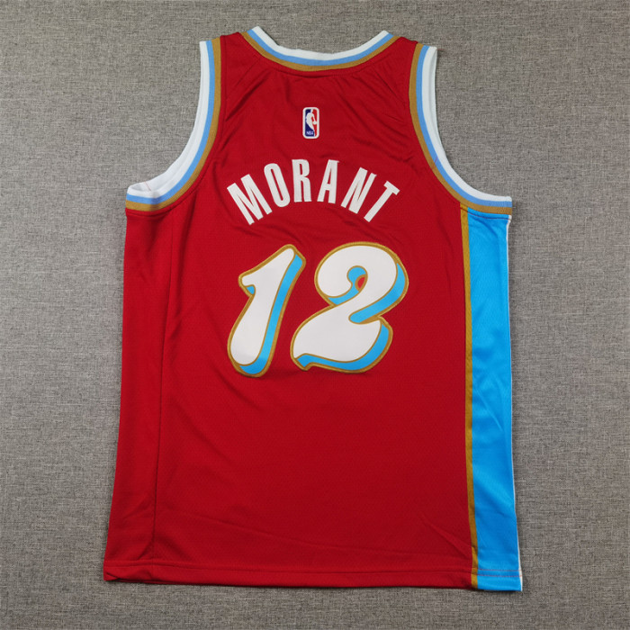 Memphis Grizzlies Kid Jersey Red City Edition 24/25 NO.12 MORANT