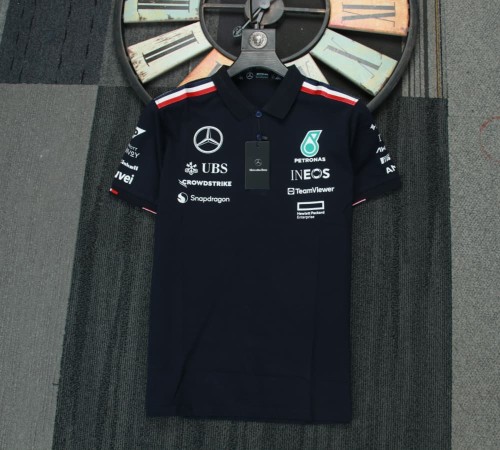 2024 Mercedes AMG Petronas Polo Shirt Black NO Number