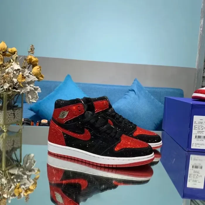 Air Jordan 1 Diamond DIY Red Black