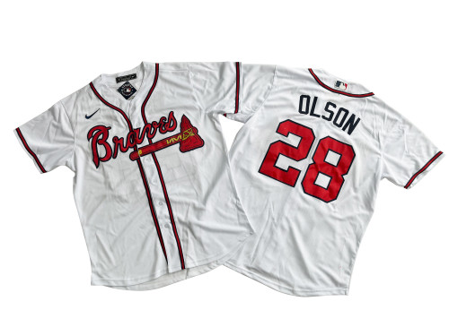 Atlanta Braves Jersey White Fan Version NO.28 OLSON