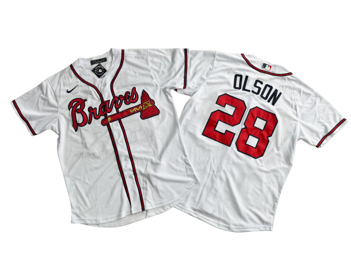Atlanta Braves Jersey White Fan Version NO.28 OLSON