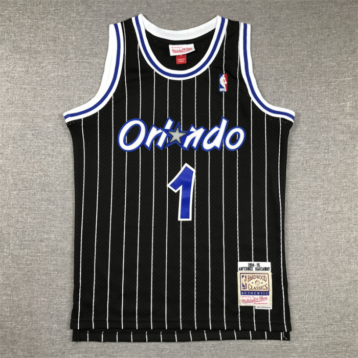 Orlando Magic Kids Jersey Black Stripes Reprint Edition 03/04 NO.1 HARDAWAY