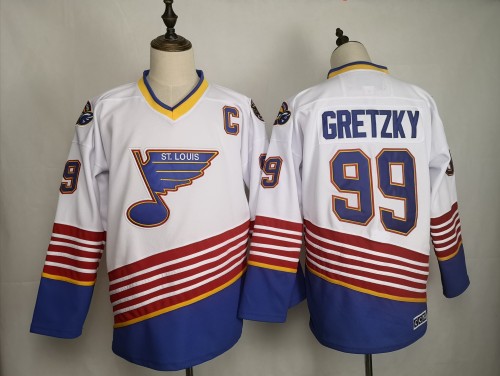 St. Louis Blues 1990's Vintage Away Throwback Jersey White NO.99 GRETZKY