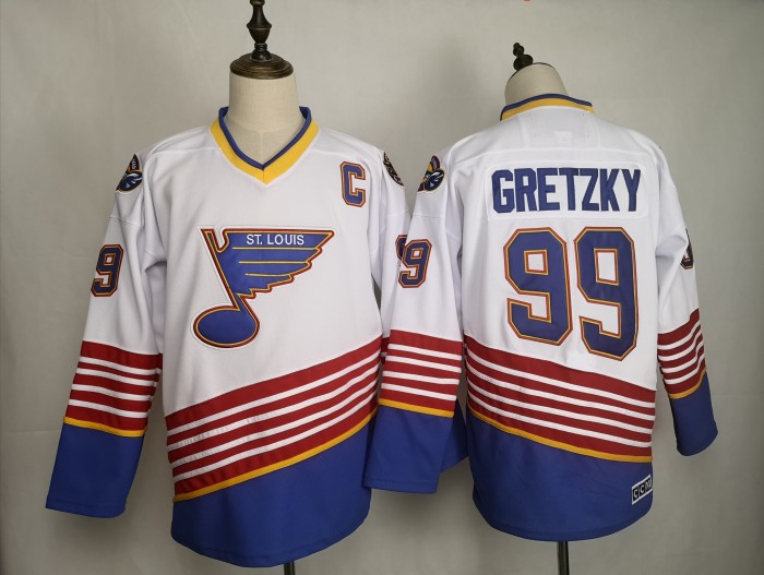 St. Louis Blues 1990's Vintage Away Throwback Jersey White NO.99 GRETZKY