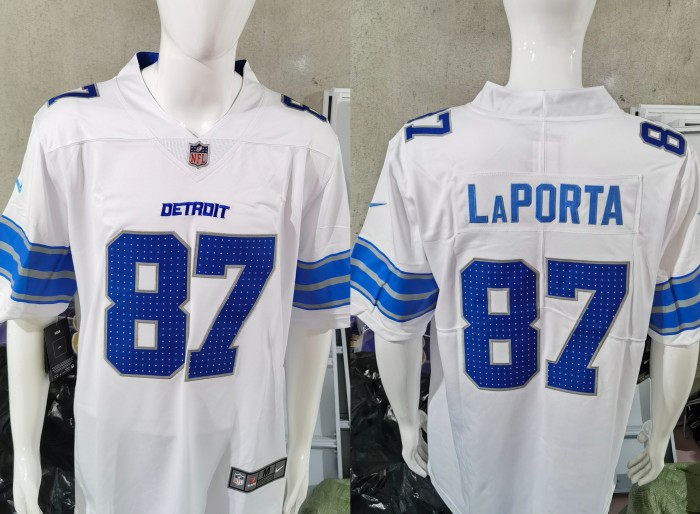 Detroit Lions Jersey White New style NO.87 LAPORTA