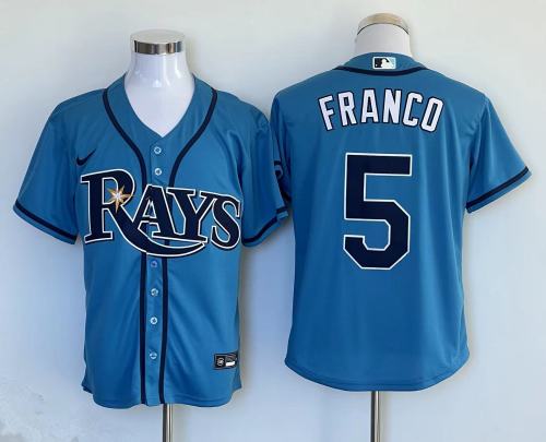 Tampa Bay Rays Jersey Light Blue Fan Version NO.5 FRANCO