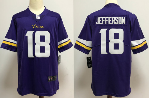 Minnesota Vikings Alternate Jersey Purple NO.18 JEFFERSON