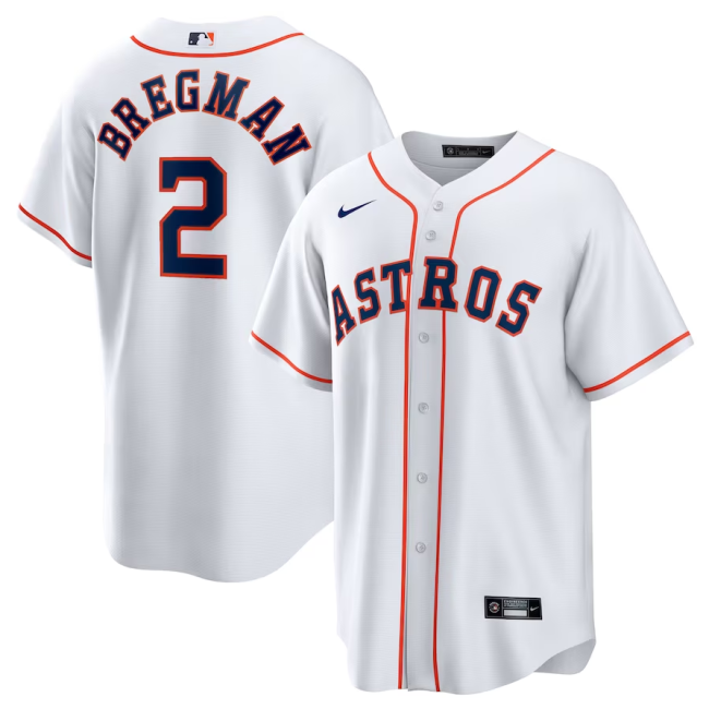 Houston Astros Limited Jersey White Fan Version NO.2 BREGMAN