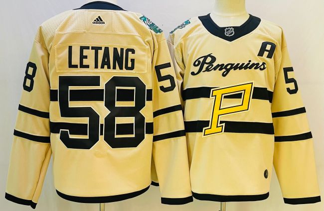 Pittsburgh Penguins Jersey Light yellow 2023 NO.58 LETANG