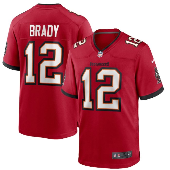 Tampa Bay Buccaneers Alternate Game Jersey Red NO.12 BRADY