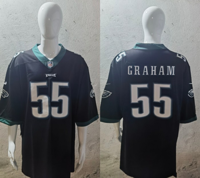Philadelphia Eagles Jersey Black 2023 NO.55 GRAHAM