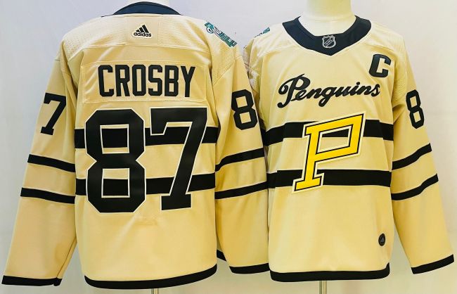 Pittsburgh Penguins Jersey Light yellow 2023 NO.87 CROSBY