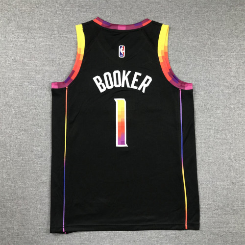 Phoenix Suns Kids Jersey Black Statement Edition 2023 NO.1 BOOKER