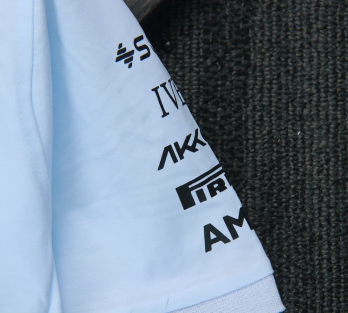 2024 Mercedes AMG Petronas Polo Shirt White NO Number