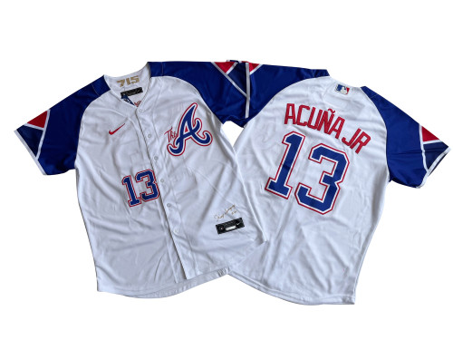 Atlanta Braves Jersey White City Version NO.13 ACUNA JR.